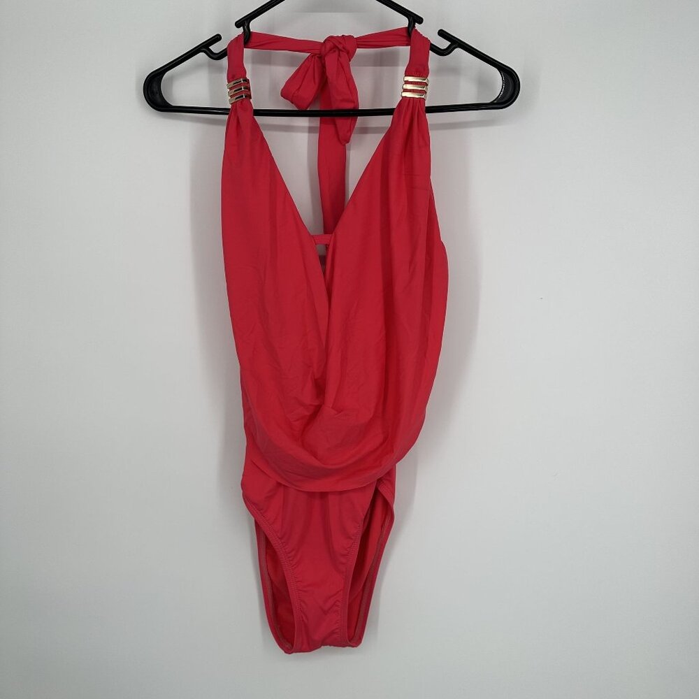 Bar III‎ Red Coral one Piece swim suit NWT size Small